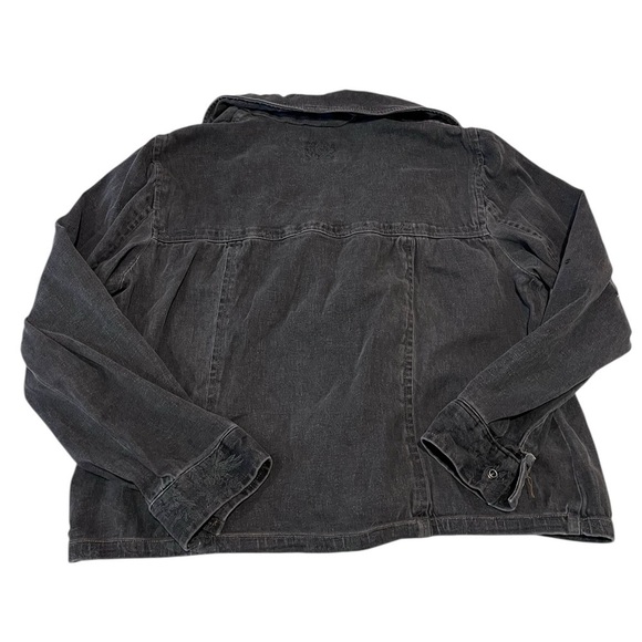 Y2K Renfrew Dark Gray Denim Jean Jacket grunge indie sleaze emo whimsigoth biker - Picture 4 of 9